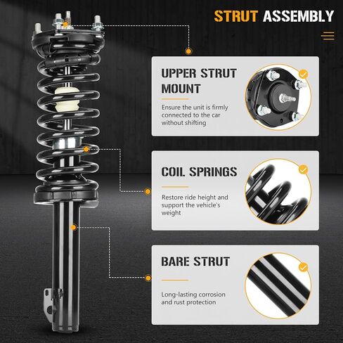 Front+Rear Complete Struts Shock Absorbers Spring Assembly Fit for Jeep Grand Cherokee 2005 2006 2007 2008 2009 2010, 171377L 171377R 4911278 (Set of 4) in Saudi Arabia