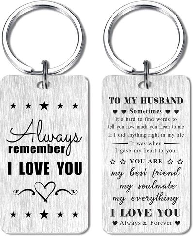 هدايا الزوج - سلسلة مفاتيح عيد ميلاد سعيد للزوج من الزوجة - عيد الحب للذكرى السنوية للرجال للزوج - هدايا عيد الميلاد وعيد الأب وعيد الفصح in Kuwait