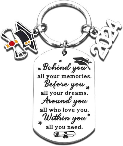 فئة من 2024 هدايا التخرج لها لكبار السن 2024 سلسلة مفاتيح التخرج هدايا الكلية العليا في المدرسة الثانوية هدايا تخرج فريدة من نوعها بالجملة لابنة ابن المراهقين الفتيات الفتيان الذكور ممرضة المعلم الهدايا in Kuwait