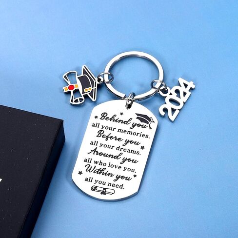 فئة من 2024 هدايا التخرج لها لكبار السن 2024 سلسلة مفاتيح التخرج هدايا الكلية العليا في المدرسة الثانوية هدايا تخرج فريدة من نوعها بالجملة لابنة ابن المراهقين الفتيات الفتيان الذكور ممرضة المعلم الهدايا in Kuwait