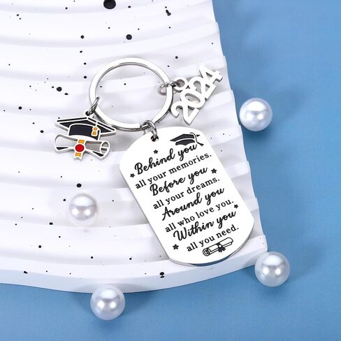 فئة من 2024 هدايا التخرج لها لكبار السن 2024 سلسلة مفاتيح التخرج هدايا الكلية العليا في المدرسة الثانوية هدايا تخرج فريدة من نوعها بالجملة لابنة ابن المراهقين الفتيات الفتيان الذكور ممرضة المعلم الهدايا in Kuwait