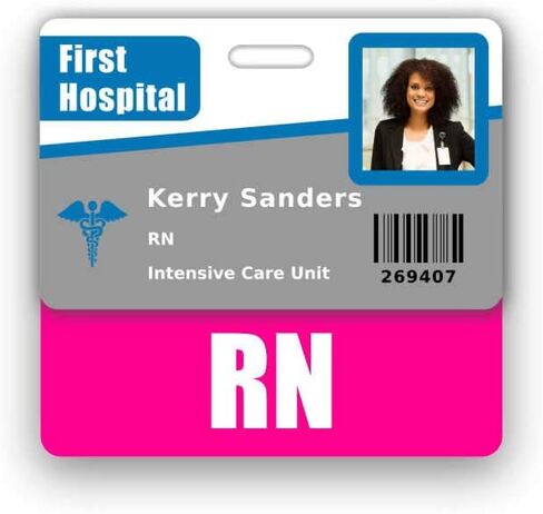 RN Badge Buddy أفقي مع مخططات تحويل الطول والوزن (قياسي، وردي) in Saudi Arabia