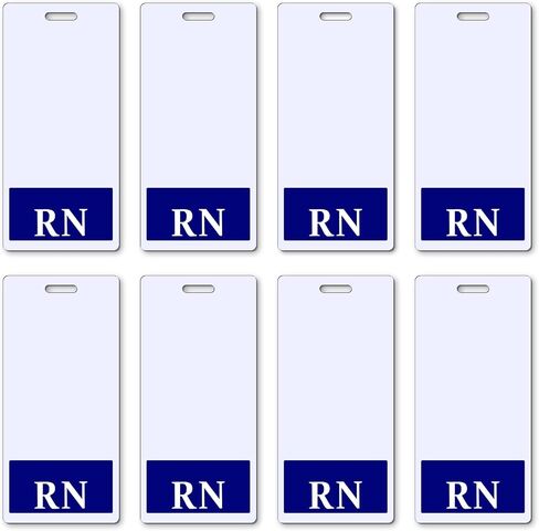 Gersoniel 10 Pieces Nurse Badge Tags Badge Holder for ID Double Sided Vertical Horizontal RN Badge Reel Clear PVC Badge Holders with Blue Background for Resident Nurses(Blue, 4.5 x 2.1 Inch) in Saudi Arabia