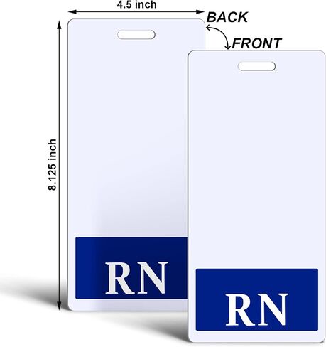 Gersoniel 10 Pieces Nurse Badge Tags Badge Holder for ID Double Sided Vertical Horizontal RN Badge Reel Clear PVC Badge Holders with Blue Background for Resident Nurses(Blue, 4.5 x 2.1 Inch) in Saudi Arabia
