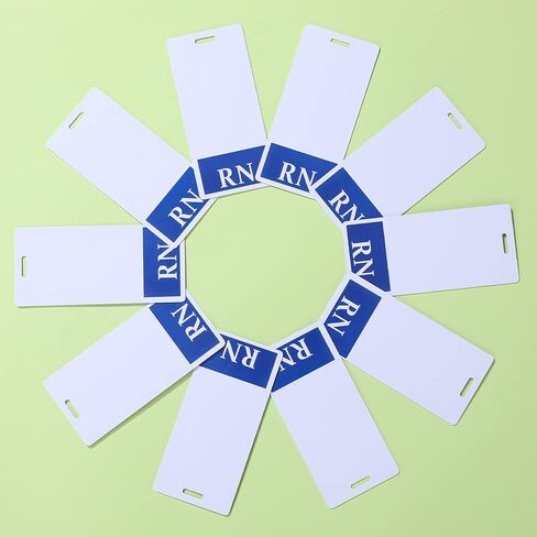 Gersoniel 10 Pieces Nurse Badge Tags Badge Holder for ID Double Sided Vertical Horizontal RN Badge Reel Clear PVC Badge Holders with Blue Background for Resident Nurses(Blue, 4.5 x 2.1 Inch) in Saudi Arabia