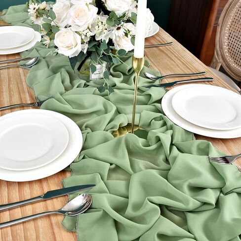 DOLOPL 10ft Black Chiffon Table Runner Wedding Table Runner,29x120 inches Gauze Table Runner,Rustic Sheer Table Decor for Romantic Bridal Shower, Baby Shower, Birthday Party Cake Table in Saudi Arabia