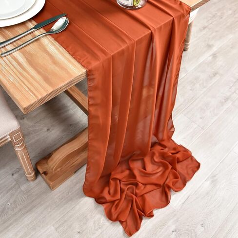 DOLOPL 10ft Black Chiffon Table Runner Wedding Table Runner,29x120 inches Gauze Table Runner,Rustic Sheer Table Decor for Romantic Bridal Shower, Baby Shower, Birthday Party Cake Table in Saudi Arabia