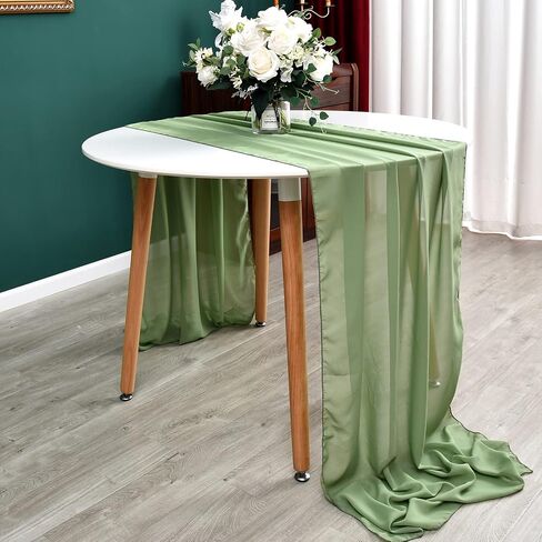 DOLOPL 10ft Black Chiffon Table Runner Wedding Table Runner,29x120 inches Gauze Table Runner,Rustic Sheer Table Decor for Romantic Bridal Shower, Baby Shower, Birthday Party Cake Table in Saudi Arabia