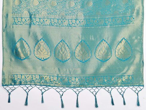 الساري الهندي للنساء من الحرير الخام Banarasi | ساري ديوالي الهندي المنسوج هدية ساري مع بلوزة غير مخيطة in Kuwait