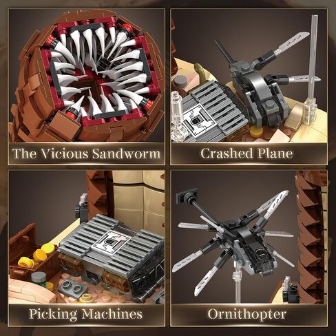 Sandworm Monster Building Blocks for Adults, Equipped with Suspended Ornithopter Building Set for Boy 8-12, Classic Movie Construction Building Blocks Toy for Movie Fans, 1688Pcs in Saudi Arabia