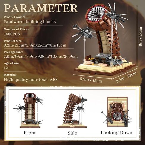 Sandworm Monster Building Blocks for Adults, Equipped with Suspended Ornithopter Building Set for Boy 8-12, Classic Movie Construction Building Blocks Toy for Movie Fans, 1688Pcs in Saudi Arabia