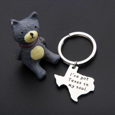 CHOROY Texas Sign Keychain Long Distance Relationship Gift Texas Jewelry Moving Away Gift For Her or Him (Texas Keychain) in Saudi Arabia