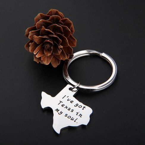 CHOROY Texas Sign Keychain Long Distance Relationship Gift Texas Jewelry Moving Away Gift For Her or Him (Texas Keychain) in Saudi Arabia