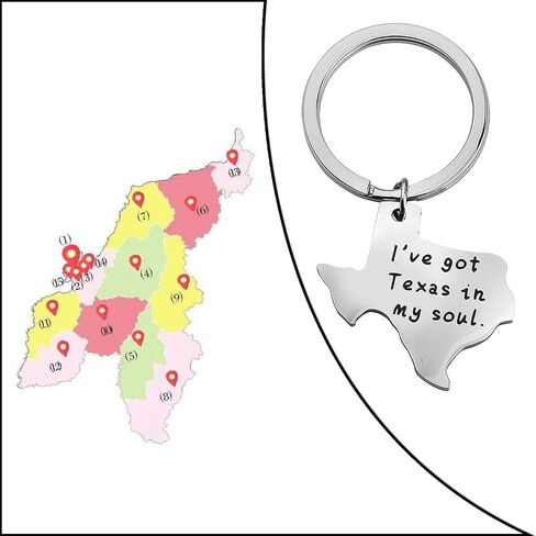 CHOROY Texas Sign Keychain Long Distance Relationship Gift Texas Jewelry Moving Away Gift For Her or Him (Texas Keychain) in Saudi Arabia