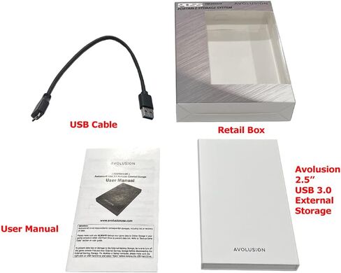 محرك الأقراص الصلبة الخارجي المحمول للألعاب Avolusion HD250U3-WH بسعة 500 جيجابايت USB 3.0 - أبيض (لجهاز PS4، مُهيأ مسبقًا) - ضمان لمدة عامين in Kuwait