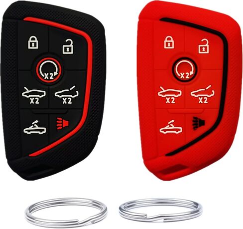 Silicone Smart Remote Key fob Cover case Compatible with 2020 2021 2022 2023 2024 Chevrolet Chevy Corvette C8.Part Number：YG0G20TB1（7 Buttons） in Saudi Arabia