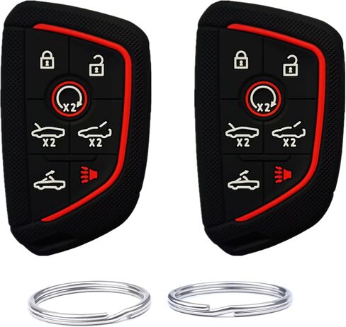 Silicone Smart Remote Key fob Cover case Compatible with 2020 2021 2022 2023 2024 Chevrolet Chevy Corvette C8.Part Number：YG0G20TB1（7 Buttons） in Saudi Arabia