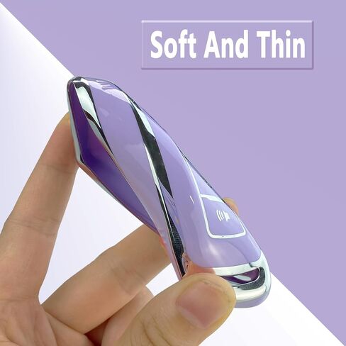 Key Fob Cover Case Compatible with Ford F150 F250 F350 Fusion Edge Explorer Mustang Lincoln MKZ MKC Accessories , Material TPU Soft Full Protection Keychain Cute Shell (Purple) in Saudi Arabia