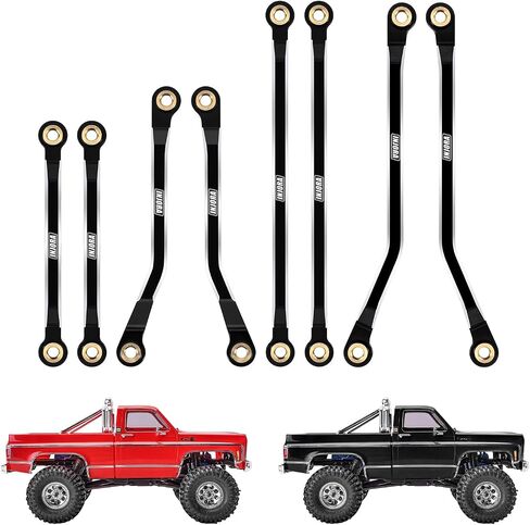 INJORA High Clearance Links Set - CNC Aluminium Chassis Link for TRX4M High Trail K10 F150 Upgrade 1/18 RC Crawler（Black） in Saudi Arabia