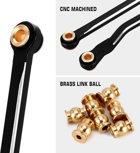 INJORA High Clearance Links Set - CNC Aluminium Chassis Link for TRX4M High Trail K10 F150 Upgrade 1/18 RC Crawler（Black） in Saudi Arabia