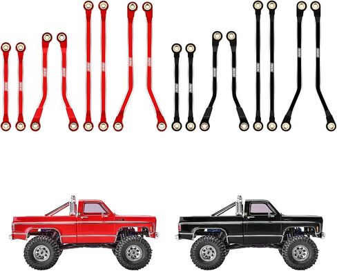 INJORA High Clearance Links Set - CNC Aluminium Chassis Link for TRX4M High Trail K10 F150 Upgrade 1/18 RC Crawler（Black） in Saudi Arabia