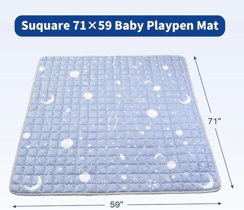 Baby Playpen Mat 71" X 59" Thick Play Mat for Playpen Non Slip Baby Playpen Mat Baby Play mat Floor Mat for Babies Soft Non Slip Non-Toxic Playmats for Infants, Kids Tent Mat Square… in Saudi Arabia