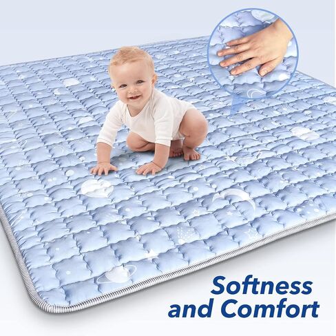 Baby Playpen Mat 71" X 59" Thick Play Mat for Playpen Non Slip Baby Playpen Mat Baby Play mat Floor Mat for Babies Soft Non Slip Non-Toxic Playmats for Infants, Kids Tent Mat Square… in Saudi Arabia