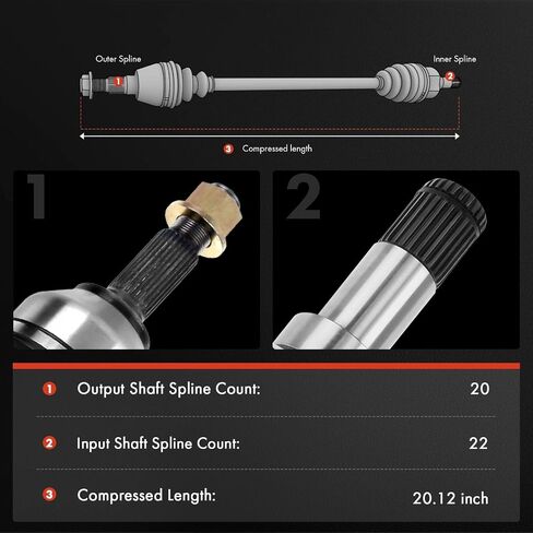 A-Premium Pair (2) Front CV Axle Shaft Assembly Compatible with Polaris Magnum 330 2003-2004, Sportsman 500 600 700 2002-2004, Driver and Passenger Side, Replace# 1380218 in Saudi Arabia