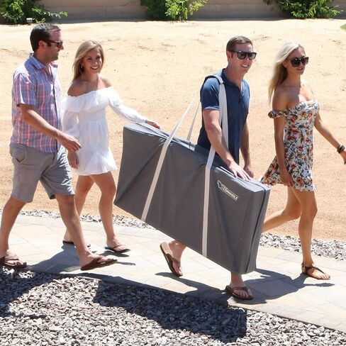 حقيبة حمل من القماش GoSports Cornhole - مقاس تنظيمي من الدرجة الاحترافية 4 × 2 بوصة - اختر بين ألوان القماش الأزرق الداكن والرمادي والطبيعي in Saudi Arabia