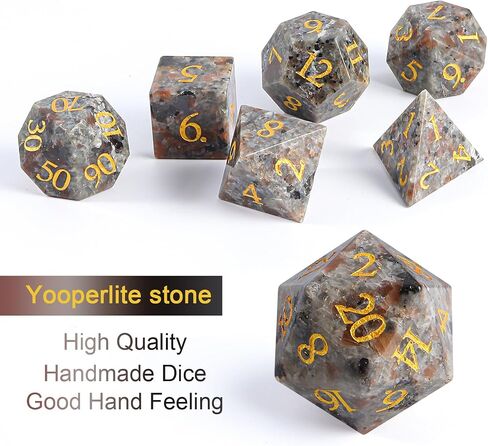 Gemstone Dice Set,7 Pcs Blue Howlite Turquoise DND Dice with Box Used for Dungeon and Dragon Dice Games D4 D6 D8 D10 D% D12 D20(Blue Turquoise) in Kuwait