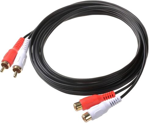 كابل تمديد RCA بطول 10 أقدام، 2RCA محول موسع الصوت وصلة سلك سلك ذكر إلى أنثى موصل مزدوج أحمر/أبيض جاك قابس تمديد صوت فيديو 2 قناة ستيريو (يمين ويسار)، 10 أقدام in Kuwait