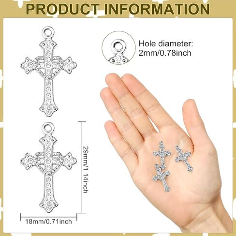 الصليب سحر حجر الراين سبيكة الصليب المعلقات الخرز 40 جهاز كمبيوتر شخصى وصلة الدينية Virgencita سحر الصلبان الصغيرة لأساور صنع المجوهرات الوردية القلائد أقراط DIY الحرف in Kuwait