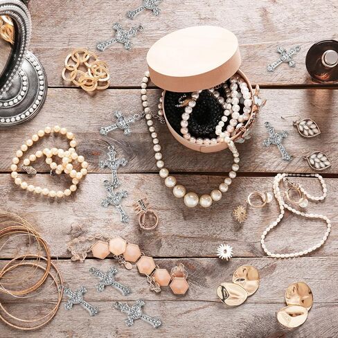 الصليب سحر حجر الراين سبيكة الصليب المعلقات الخرز 40 جهاز كمبيوتر شخصى وصلة الدينية Virgencita سحر الصلبان الصغيرة لأساور صنع المجوهرات الوردية القلائد أقراط DIY الحرف in Kuwait