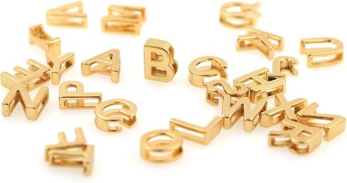 26pcs 18k Gold Filled Letter Charms,Initial Charms,Letter Pendants for DIY Bracelet Necklace Jewelry Making in Saudi Arabia