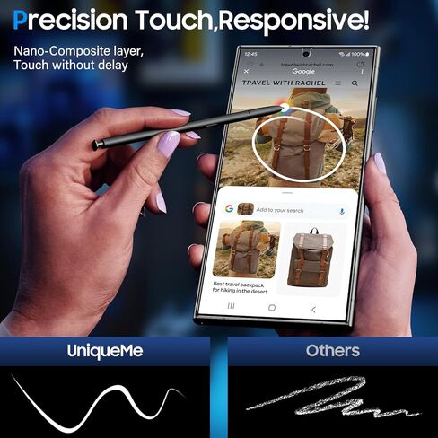 واقي شاشة UniqueMe for S24 Ultra - [ليس زجاجيًا] يدعم فتح بصمة الإصبع [إطار محاذاة] شاشة تغطية كاملة من البوليمر الهجين 7H لهاتف Samsung Galaxy S24 Ultra حافظة خالية من الفقاعات - عبوة من قطعتين in Kuwait