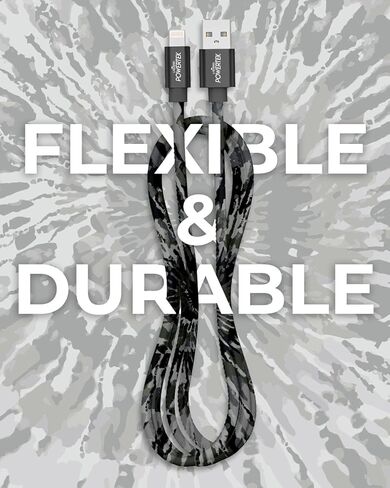 كابل شاحن LIQUIPEL Powertek iPad وiPhone Lightning، شحن سريع 6 أقدام MFI، ربطة عنق سوداء (وردي مخضر) in Kuwait