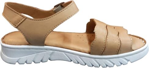Women's Mila Comfortable, Leather Flat Sandal with Extra Cushioned Soft Footbed in Saudi Arabia