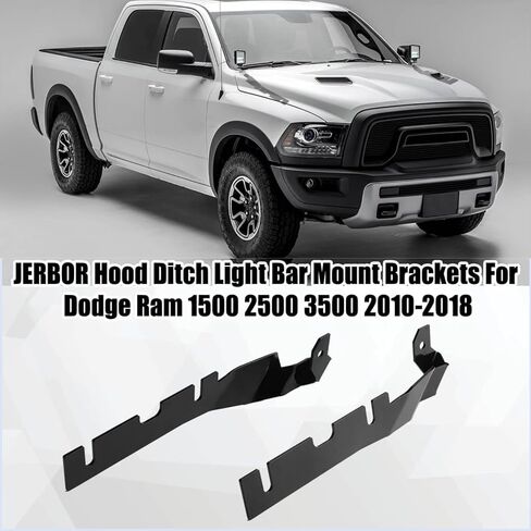 JERBOR سبائك الألومنيوم خندق ضوء تصاعد بين قوسين عدة، غطاء محرك السيارة العلوي المفصلي خندق الجانب عمود أدى ضوء قرنة جبل قوس لدودج رام 1500 2500 3500 2009-2018، 2 سنة الضمان in Kuwait