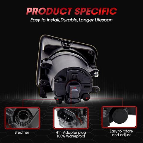 Fog Light Assembly For 2014-2019 Toyota Tundra With H11 12V 55W Halogen Bulbs, Switch and Wiring Kit in Saudi Arabia