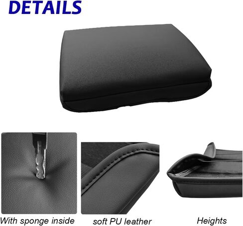DEYTOP Center Console Cover for Tesla Model X/S 2021-2023 Accessories Center Console Pad for Model X 2023 Car Armrest Cover Anti-Scratch Leather Armrest Protector (Black with Black Stitches) in Saudi Arabia
