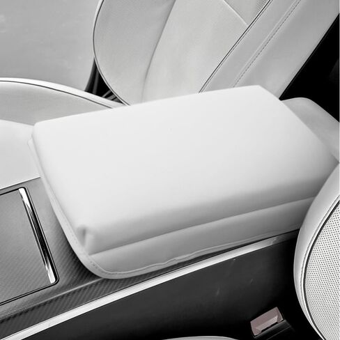 DEYTOP Center Console Cover for Tesla Model X/S 2021-2023 Accessories Center Console Pad for Model X 2023 Car Armrest Cover Anti-Scratch Leather Armrest Protector (Black with Black Stitches) in Saudi Arabia