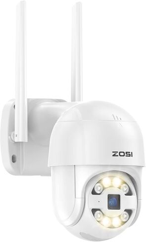 ZOSI C289 Plug-in 3MP Wired WiFi Auto Tracking PT Camera Outdoor, Color Night Vision, 2-Way Talk, AI Human Vehicle Detection & Siren Alarm, Pan/Tilt WiFi Camera, 5X Digital Zoom, SD Card Storage in Saudi Arabia