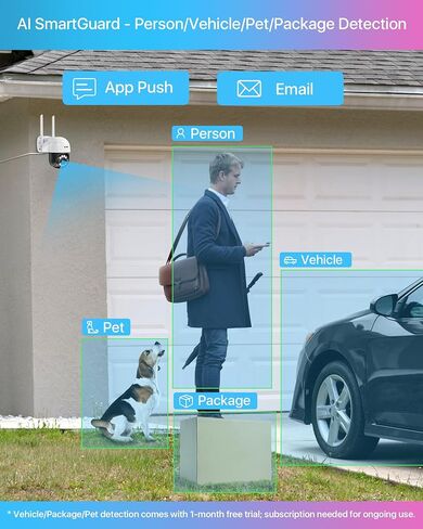 ZOSI C289 Plug-in 3MP Wired WiFi Auto Tracking PT Camera Outdoor, Color Night Vision, 2-Way Talk, AI Human Vehicle Detection & Siren Alarm, Pan/Tilt WiFi Camera, 5X Digital Zoom, SD Card Storage in Saudi Arabia