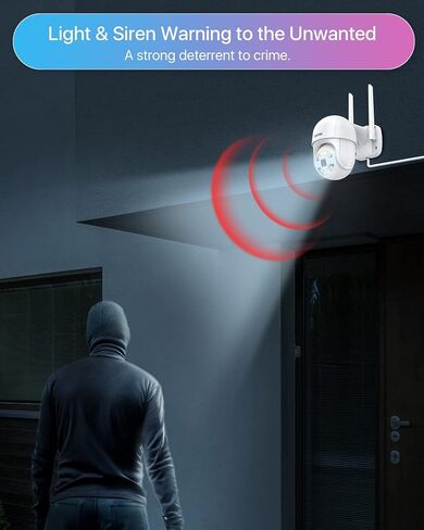 ZOSI C289 Plug-in 3MP Wired WiFi Auto Tracking PT Camera Outdoor, Color Night Vision, 2-Way Talk, AI Human Vehicle Detection & Siren Alarm, Pan/Tilt WiFi Camera, 5X Digital Zoom, SD Card Storage in Saudi Arabia