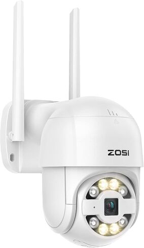 ZOSI C289 Plug-in 3MP Wired WiFi Auto Tracking PT Camera Outdoor, Color Night Vision, 2-Way Talk, AI Human Vehicle Detection & Siren Alarm, Pan/Tilt WiFi Camera, 5X Digital Zoom, SD Card Storage in Saudi Arabia