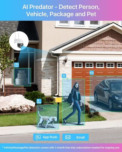 ZOSI C289 Plug-in 3MP Wired WiFi Auto Tracking PT Camera Outdoor, Color Night Vision, 2-Way Talk, AI Human Vehicle Detection & Siren Alarm, Pan/Tilt WiFi Camera, 5X Digital Zoom, SD Card Storage in Saudi Arabia