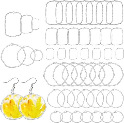 CHGCRAFT 48Pcs 6Styles Alloy Open Back Bezel Pendants Hollow Frame Pendants Resin Craft Bezels Jewelry Molds for DIY UV Resin Earrings Bracelet DIY Crafts in Saudi Arabia