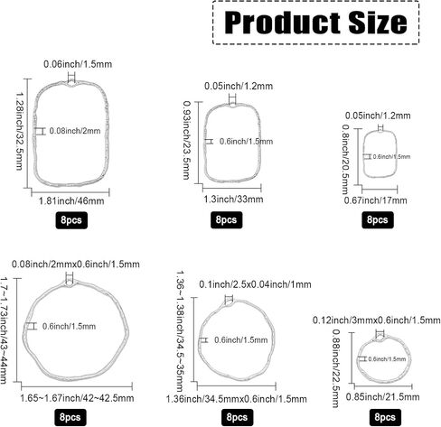 CHGCRAFT 48Pcs 6Styles Alloy Open Back Bezel Pendants Hollow Frame Pendants Resin Craft Bezels Jewelry Molds for DIY UV Resin Earrings Bracelet DIY Crafts in Saudi Arabia