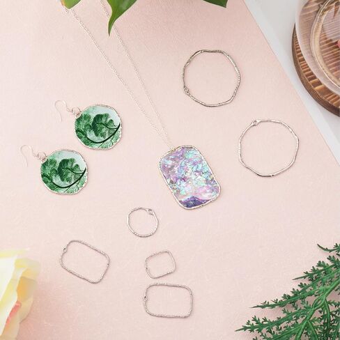 CHGCRAFT 48Pcs 6Styles Alloy Open Back Bezel Pendants Hollow Frame Pendants Resin Craft Bezels Jewelry Molds for DIY UV Resin Earrings Bracelet DIY Crafts in Saudi Arabia