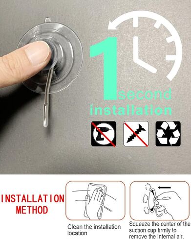 15 Pack Suction Cup Hooks,Thicken Transparent Reusable Suction Cups for Glass/Kitchen/Bathroom/Shower Wall/Window/Door,Holds up to 4 lbs (Iron Hook-B) in Saudi Arabia